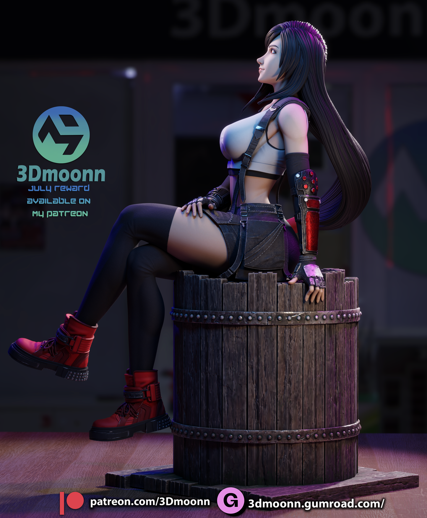 Tifa (Final Fantasy) Sculpt - 1:6 scale 3d Printed kit