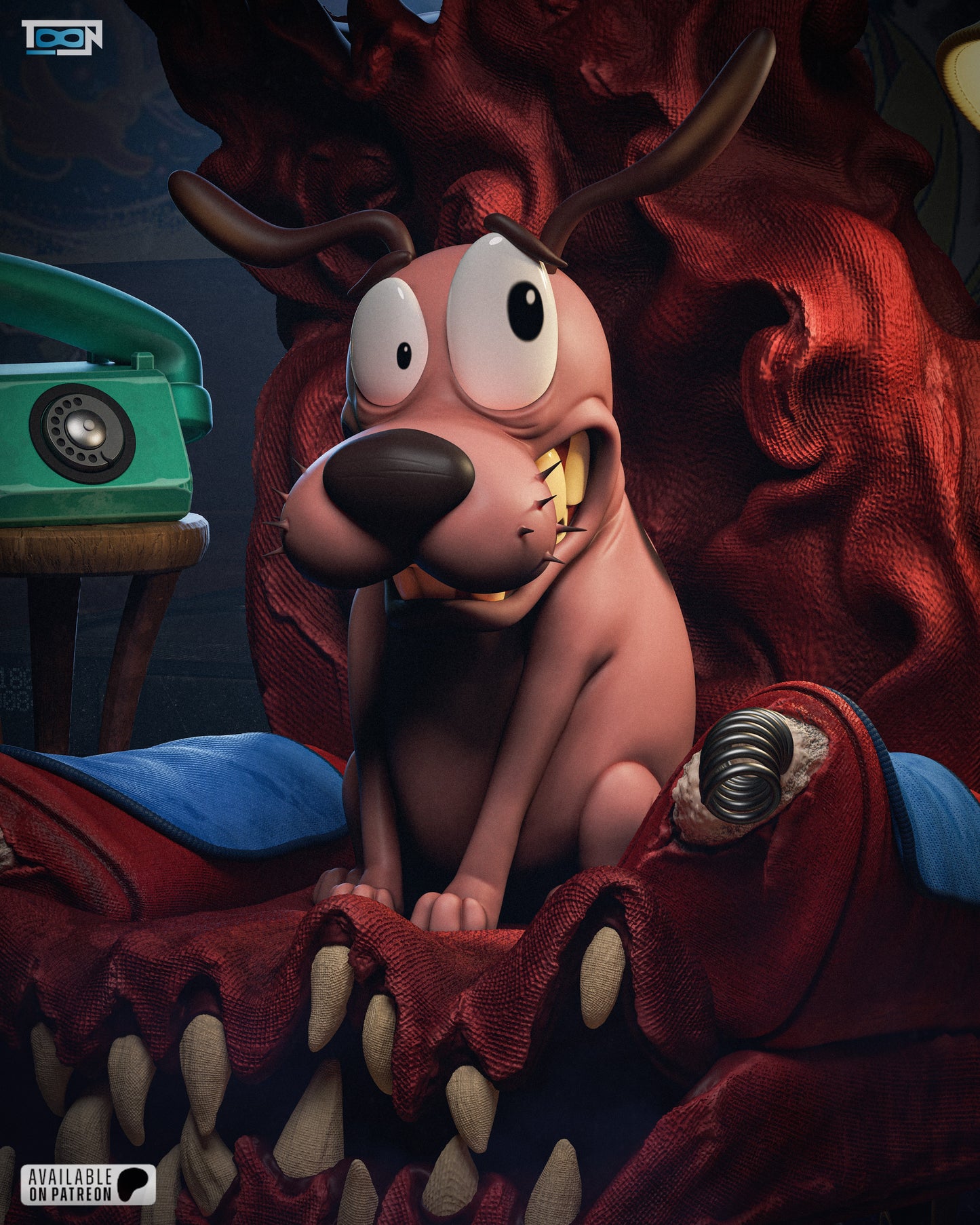 Courage the Cowardly Dog - 3D Printed Model Kit - 6 Scale
