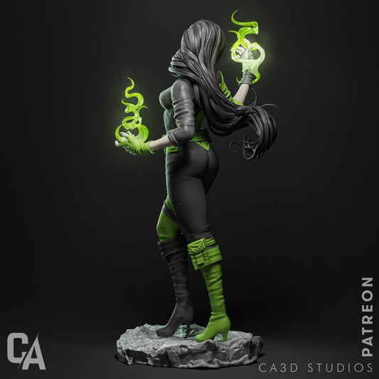 Shego - Kim Possible 3D Printed Statue - Unpainted and Unassembled - FAN ART