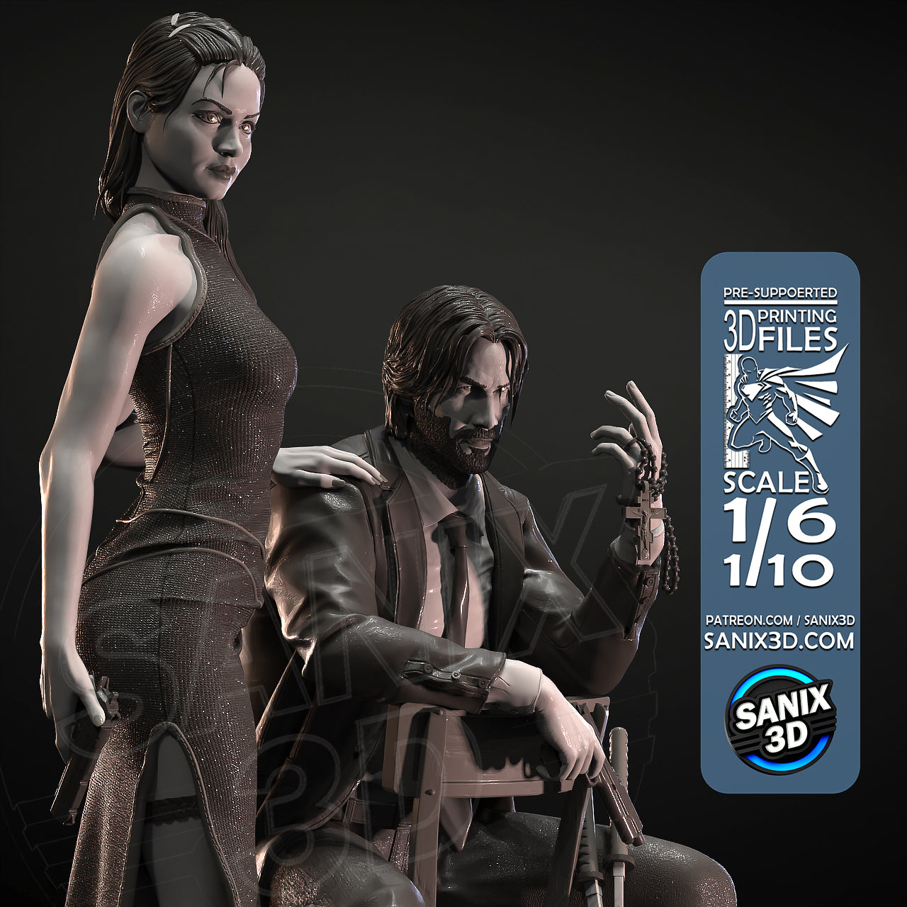 John & Eve (Ballerina) Fan Art - Sanix3D - 1:6 - 1:10 scale