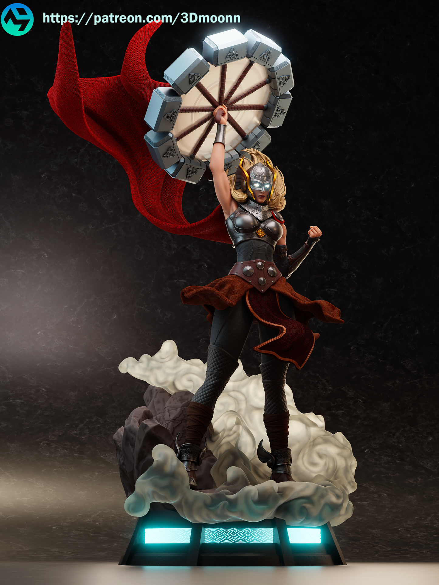 Jane Foster - Lady Thor - 3D Printed Statue Bust - 2 Heads