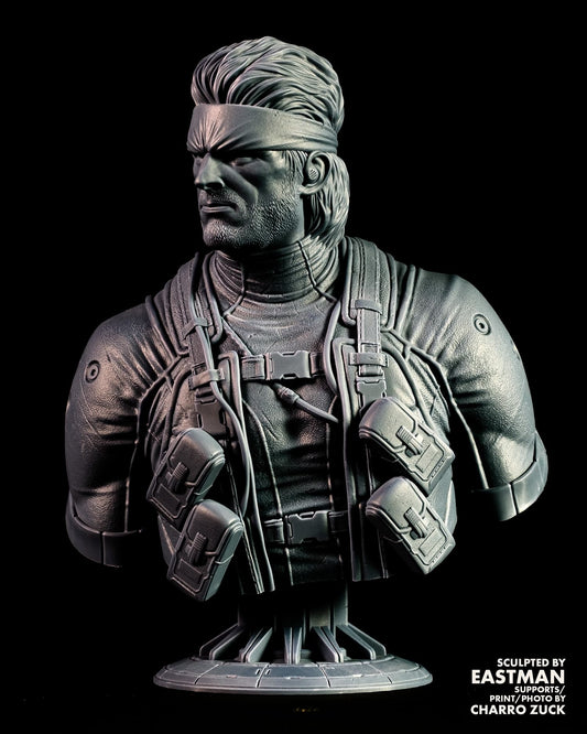 Solid Snake (Metal Gear Solid) Bust - 105mm to 211mm 3D Print (Fan Art)
