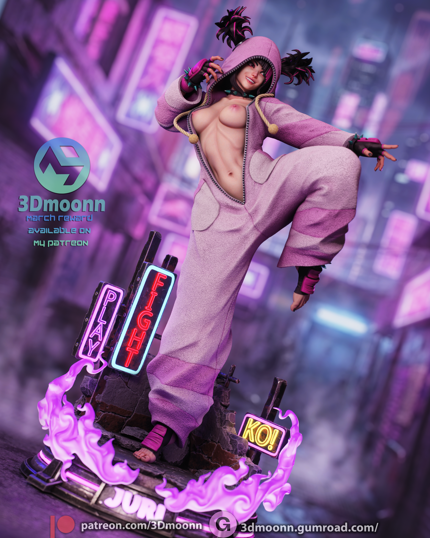 Juni (Street Fighter) - 3D Printed model kit (Fan Art) NSFW