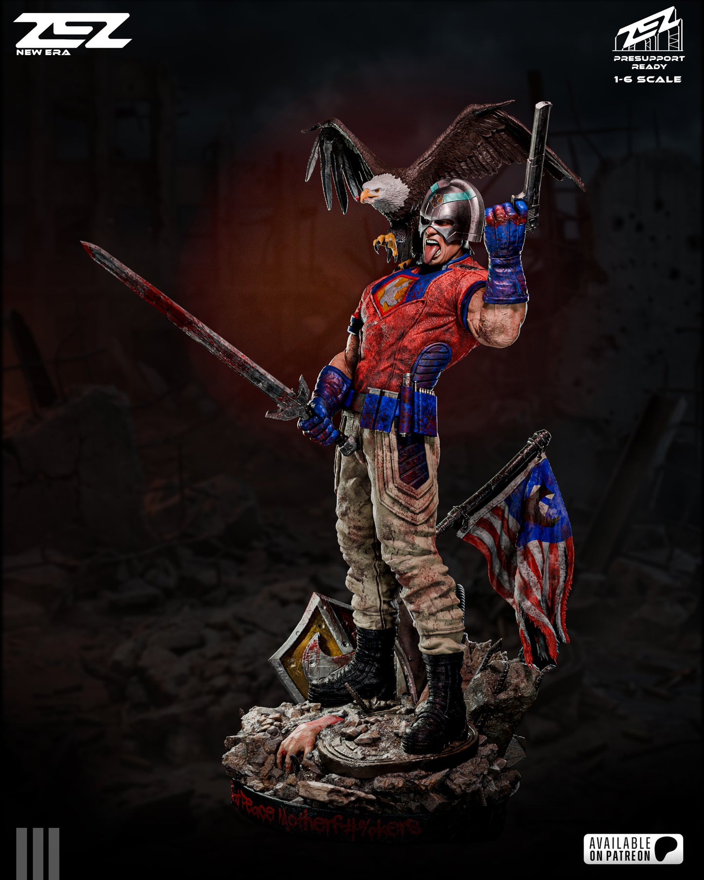 Peacemaker - 6 Scale 3D printed Model Statue / Bust Kit