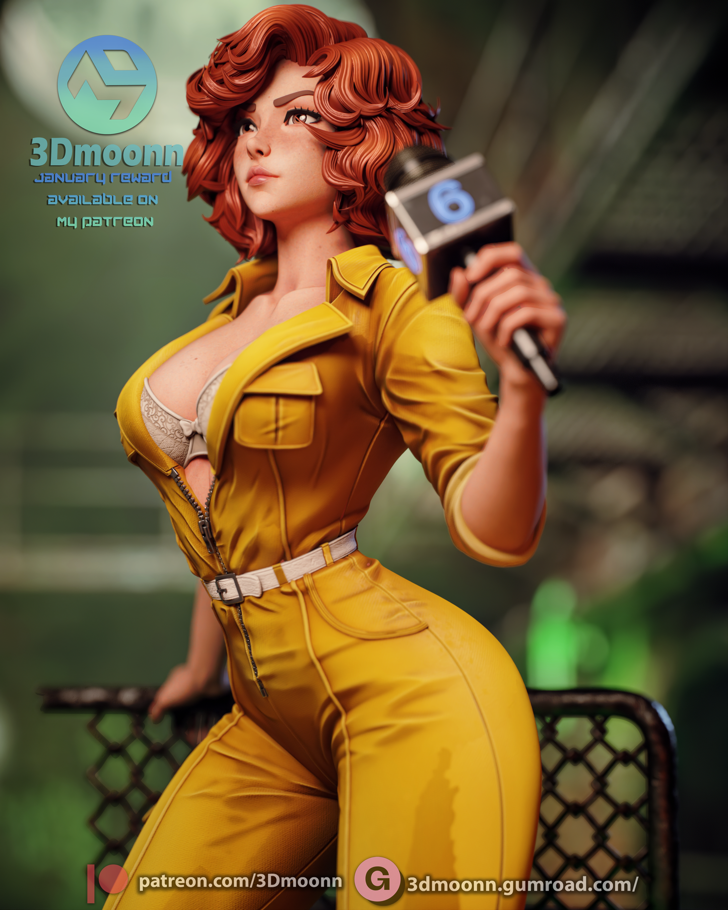 April O'Neil (TMNT) - 3d Printed 1:6 model kit (Fan Art)