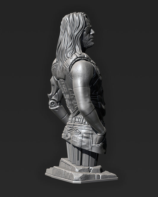 Johnny Silverhand Bust (Fan Art) 276mm or 188mm - 3D Print