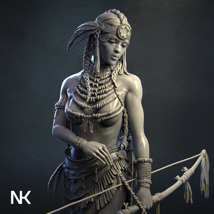 Tribal Warrior Woman 3D Print - Unpainted and Unassembled
