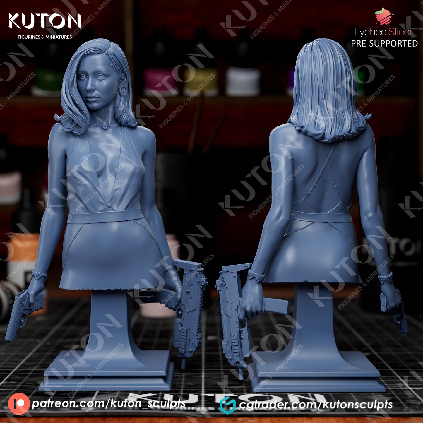 Paloma - Bond - No Time to Die Fan Art - 3D Printed Statue / Bust 10 Scale