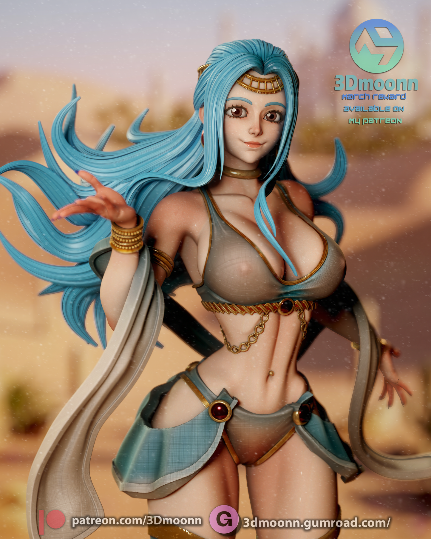 Nefertari Vivi (One Piece) - 3d Printed model kit (Fan Art)