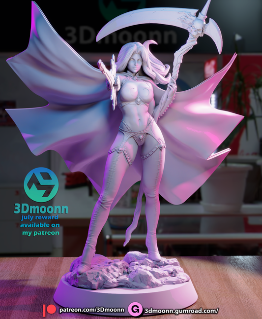 Lady Death 3D Printed Model - Unpainted and Unassembled