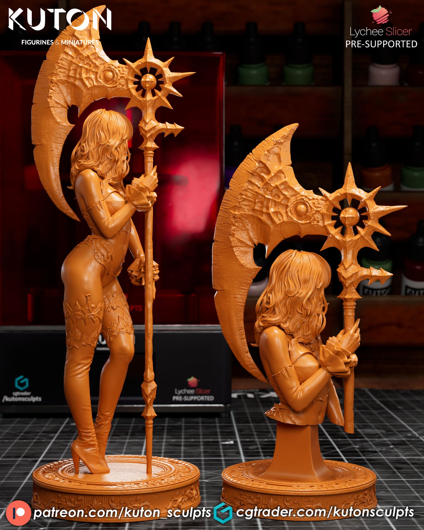 Kaelira - 3D printed Statue (1:10) and Bust Model Kit