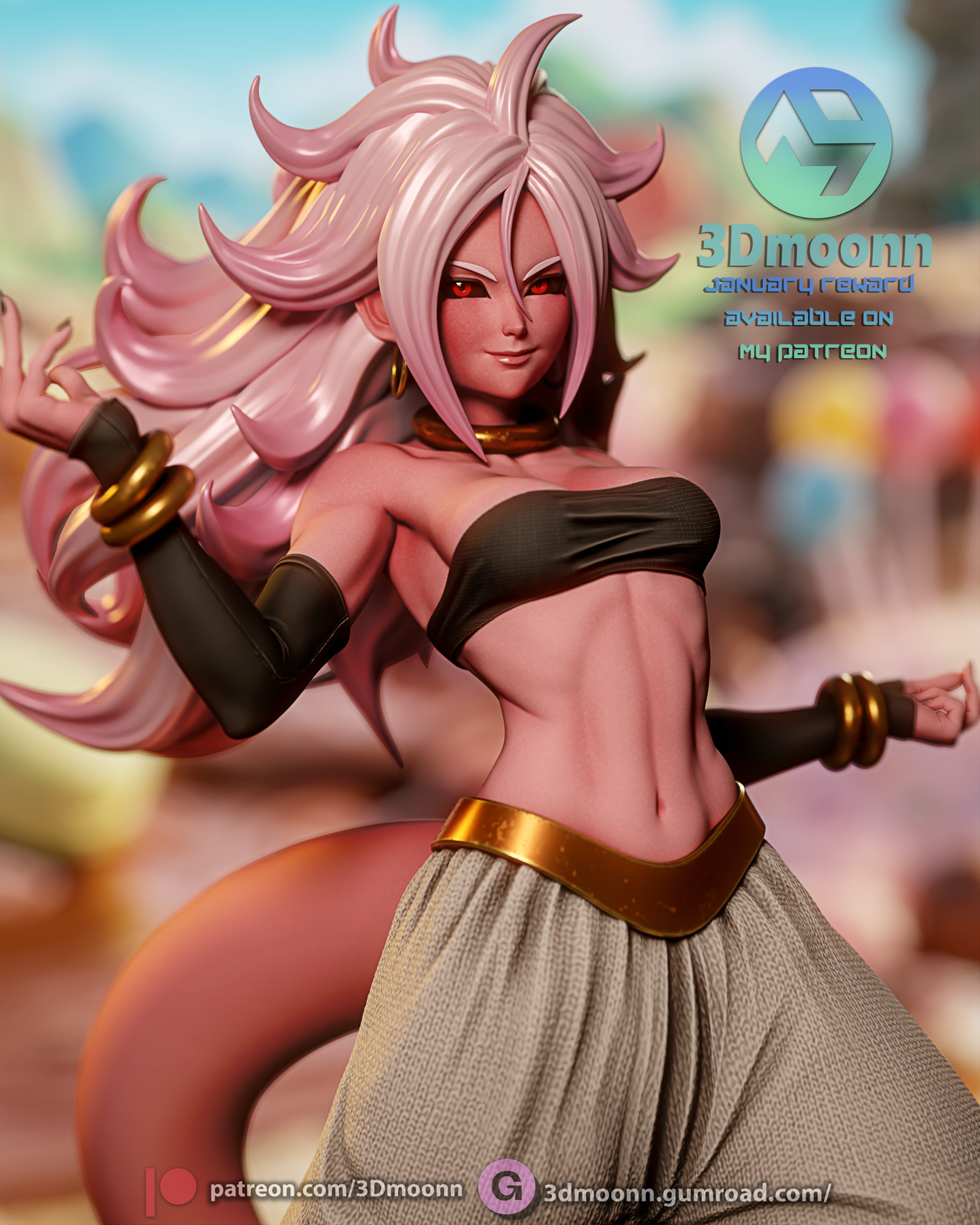 Android 21 (Dragon Ball FighterZ) - 3D Printed model kit (Fan Art)