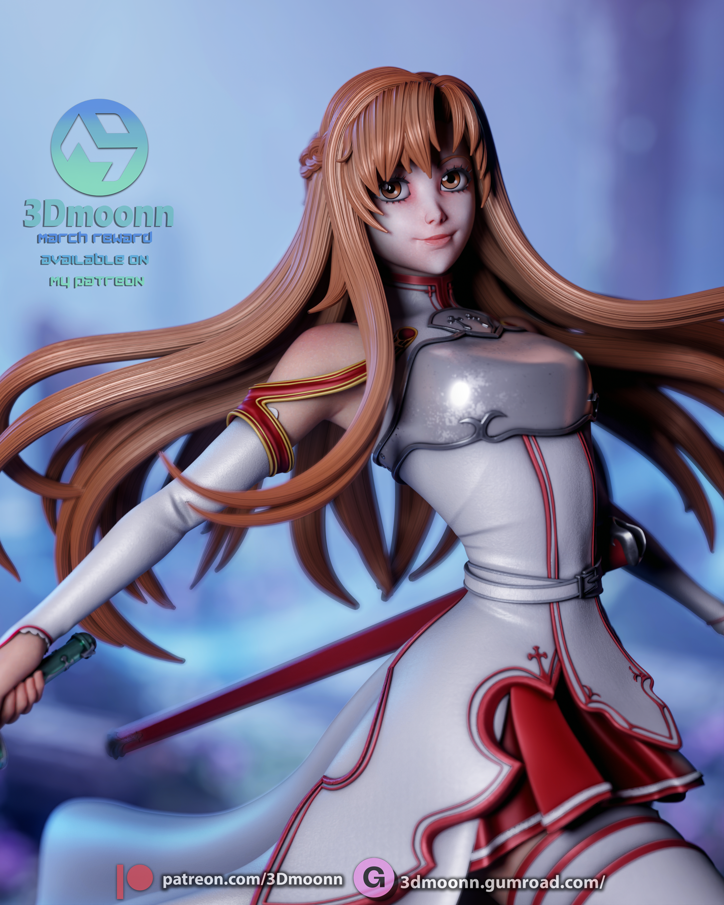 Asuna (Sword Art Online) - 3D Printed Statue model kit (Fan Art)