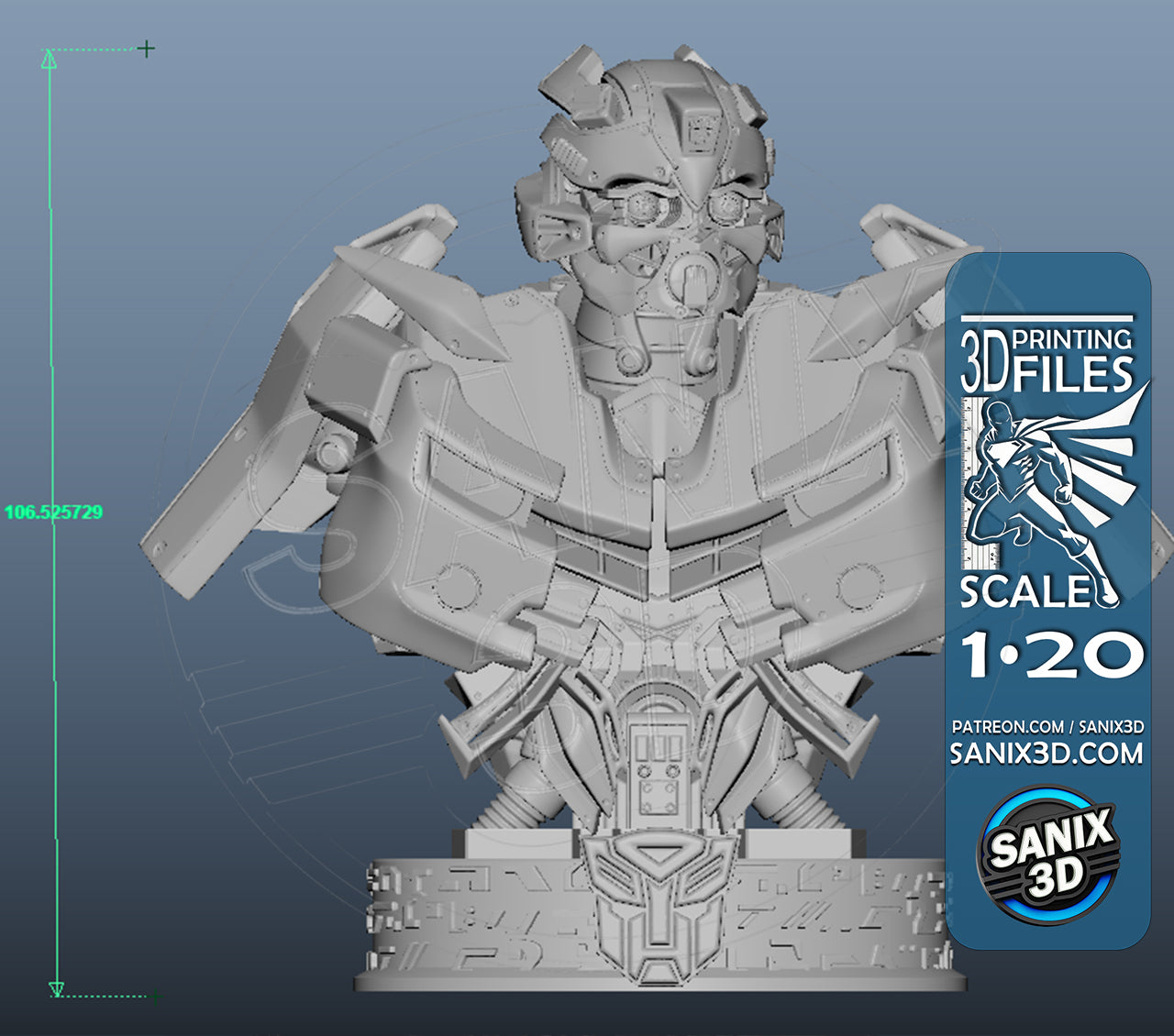 Bumblee Bee Transformers 3D Printed Bust Kit 1:20 - Unpainted and Unassembled
