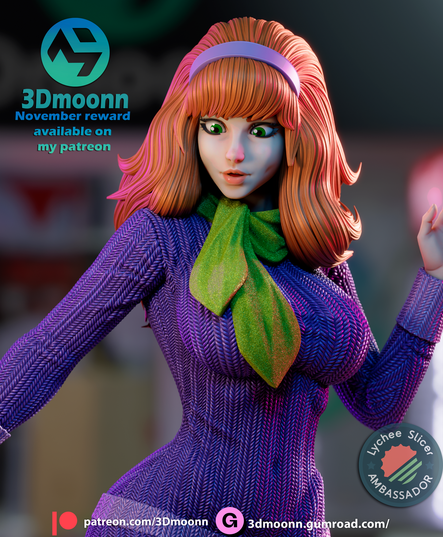 Daphne 3D Printed Model Kit Statue - Unpainted and Unassembled