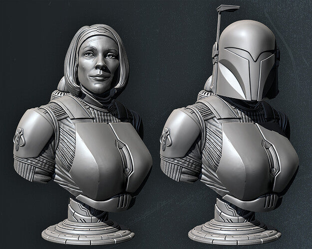 Bo Katan Kryze Bust (Fan Art) 216mm or 148mm - 3D Print