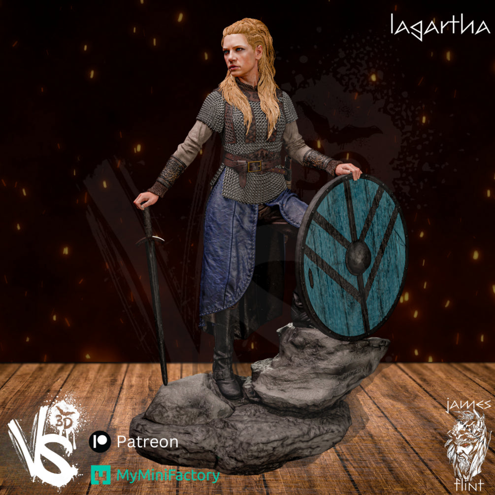 Lagartha (Vikings) - 1:10 Scale - 3D Print Model Kit - Fan Art