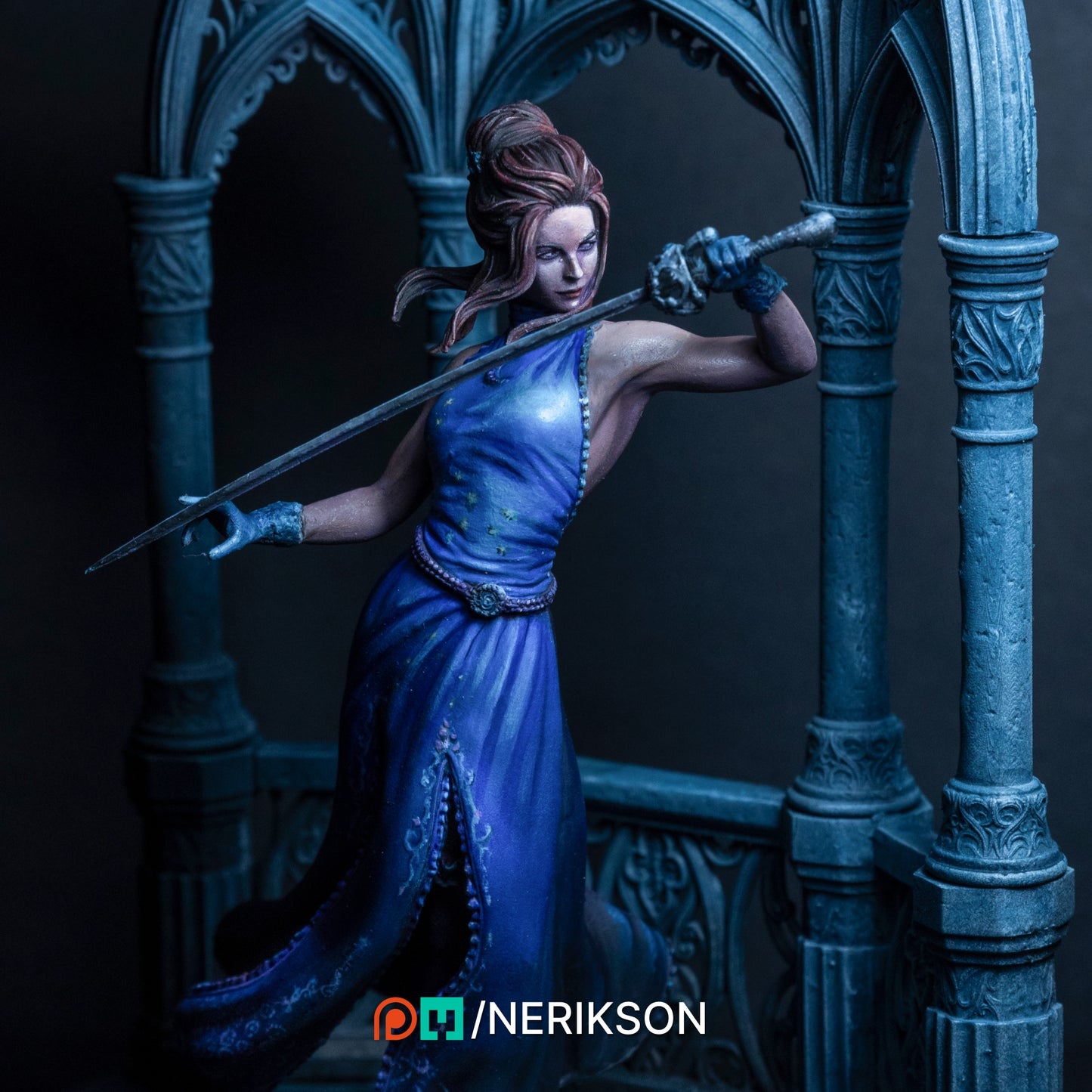 Luna The Midnight Fencer 3D Printed Statue Model Kit