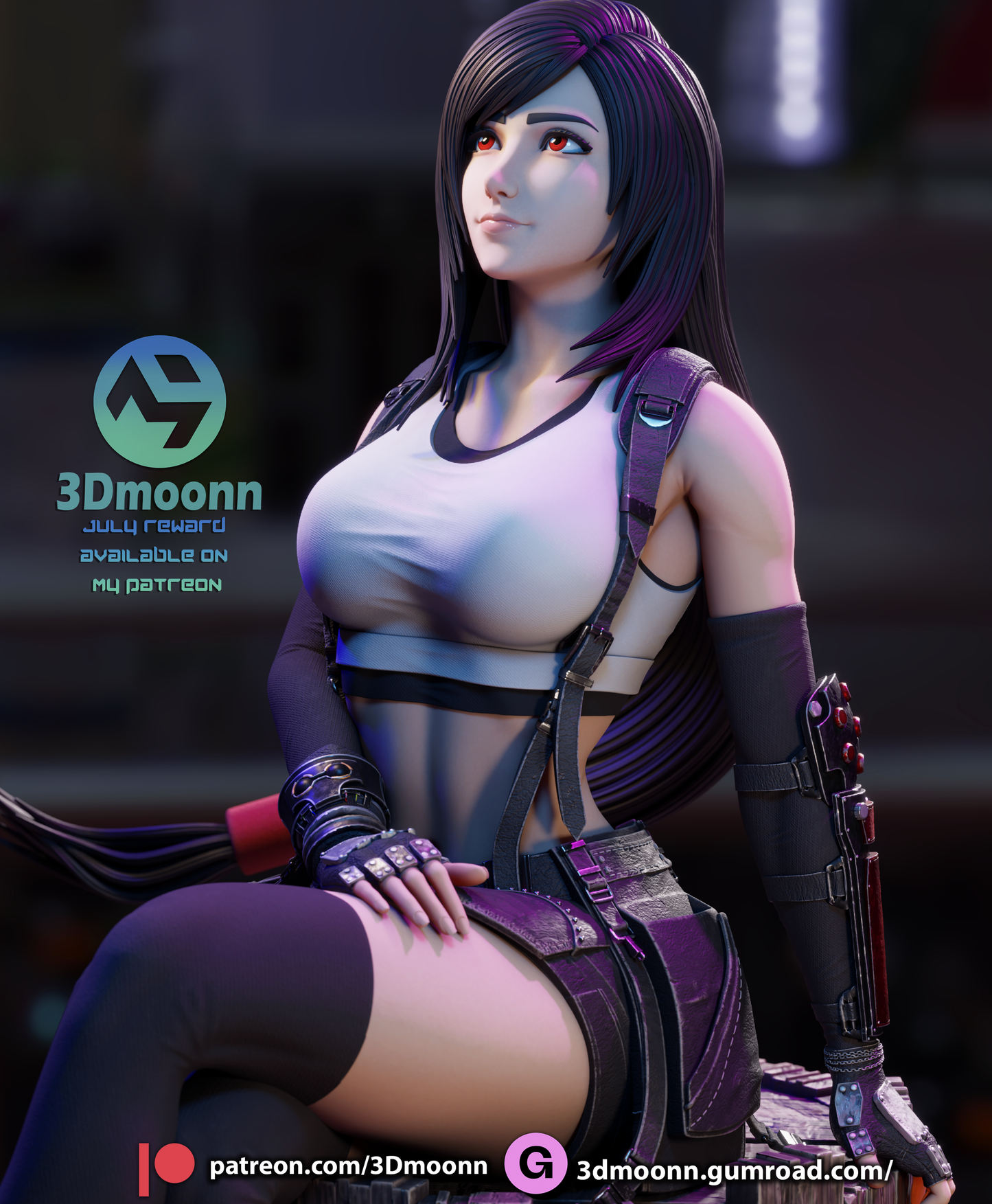 Tifa (Final Fantasy) Sculpt - 1:6 scale 3d Printed kit