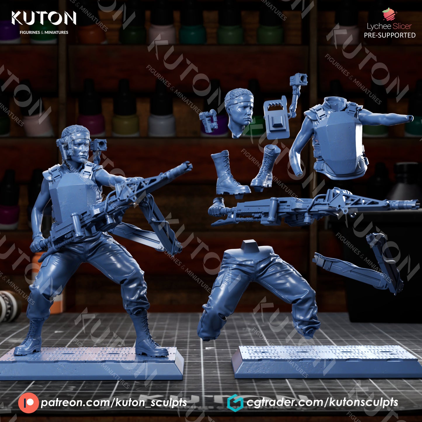 Private Vasquez (Alien) 3D Printed model 165mm (1/10 scale) - Fan Art