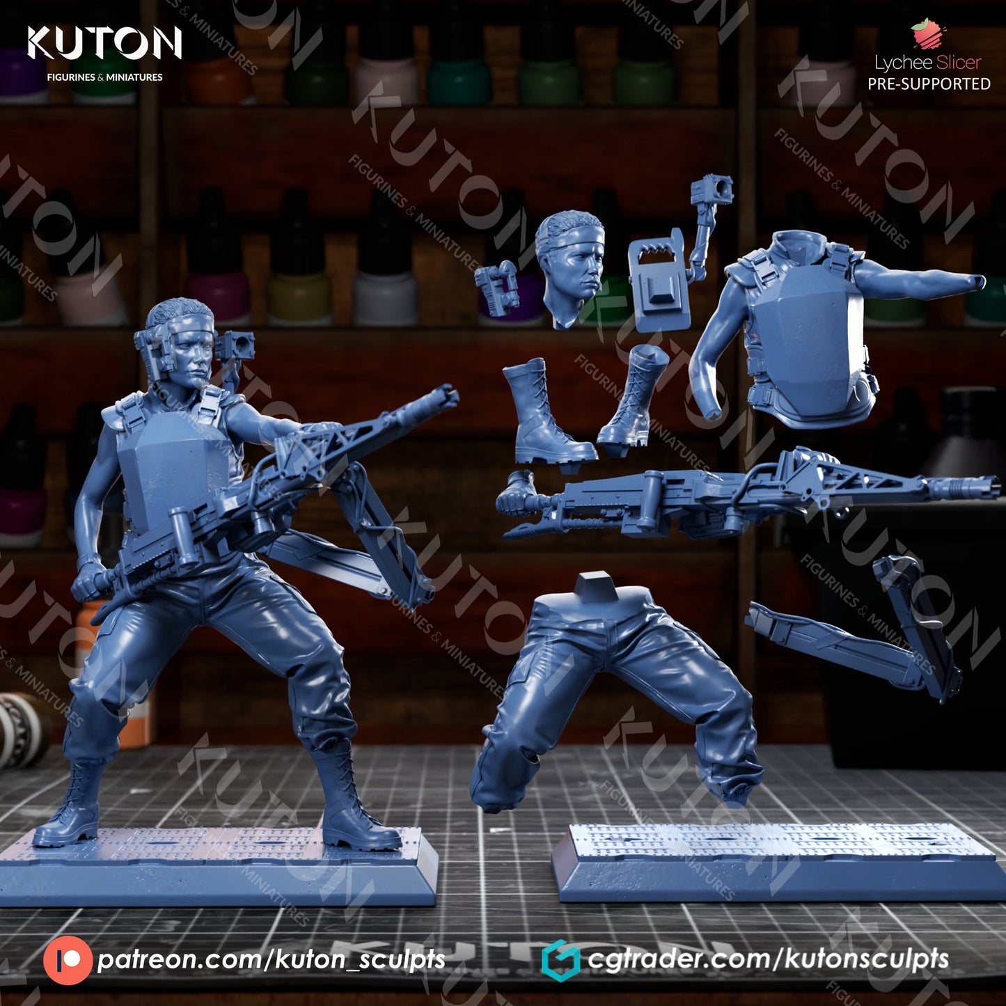Private Vasquez (Alien) 3D Printed model 412mm (1/4 scale) - Fan Art