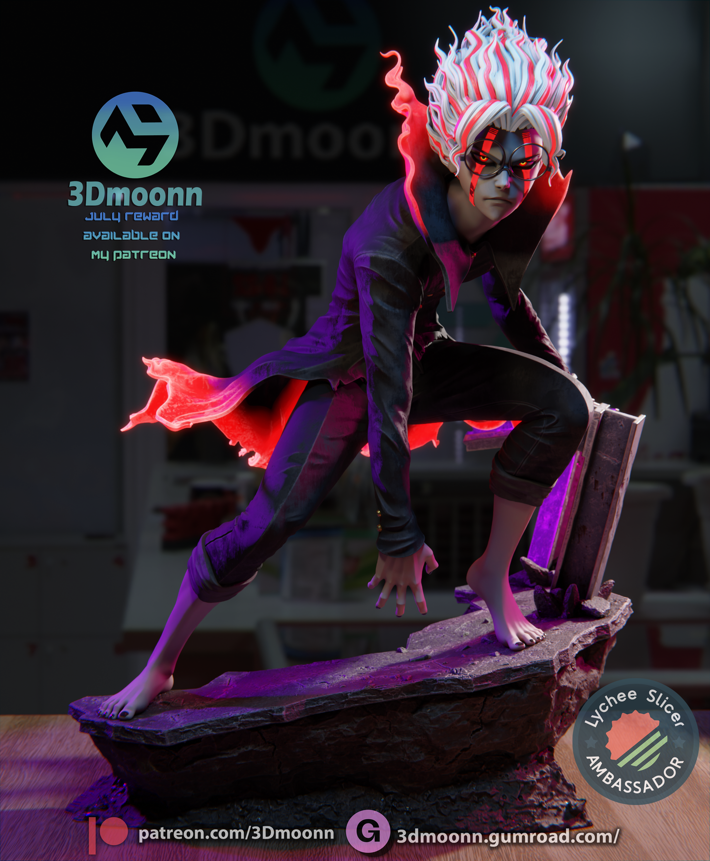 Okarun (Dandadan) Statue - Fan Art - 3D Print Kit