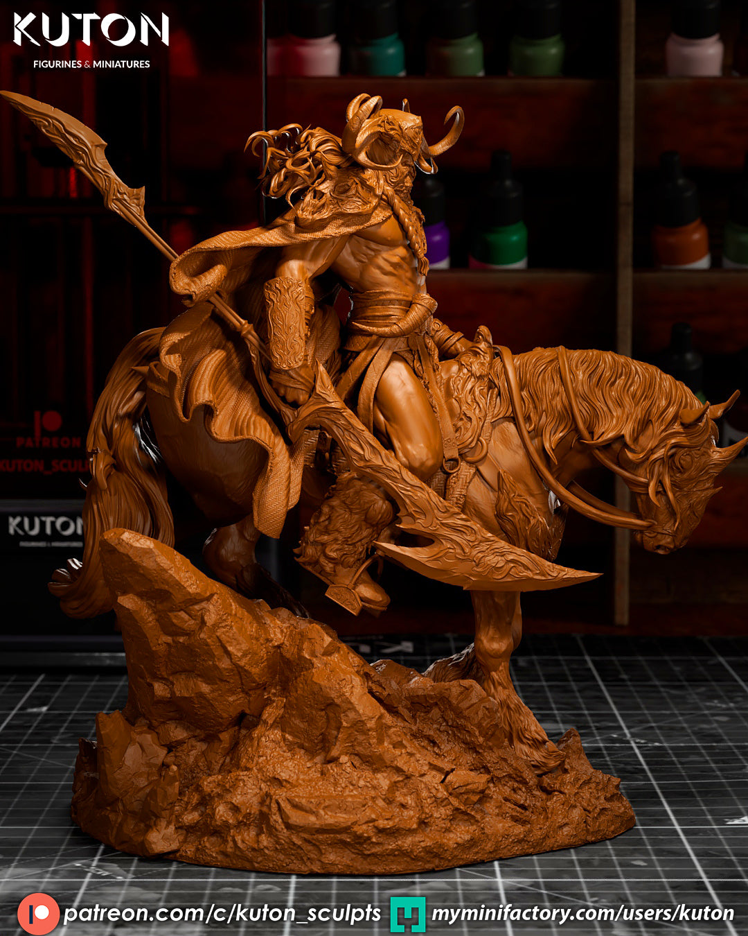 OSVIP Warrior / Soldier on Horse 3d Printed Statue Sculpt 9 scale