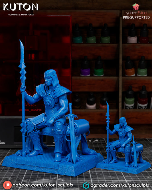 Conan the Destroyer 3D Printed Model - Unpainted and Unassembled