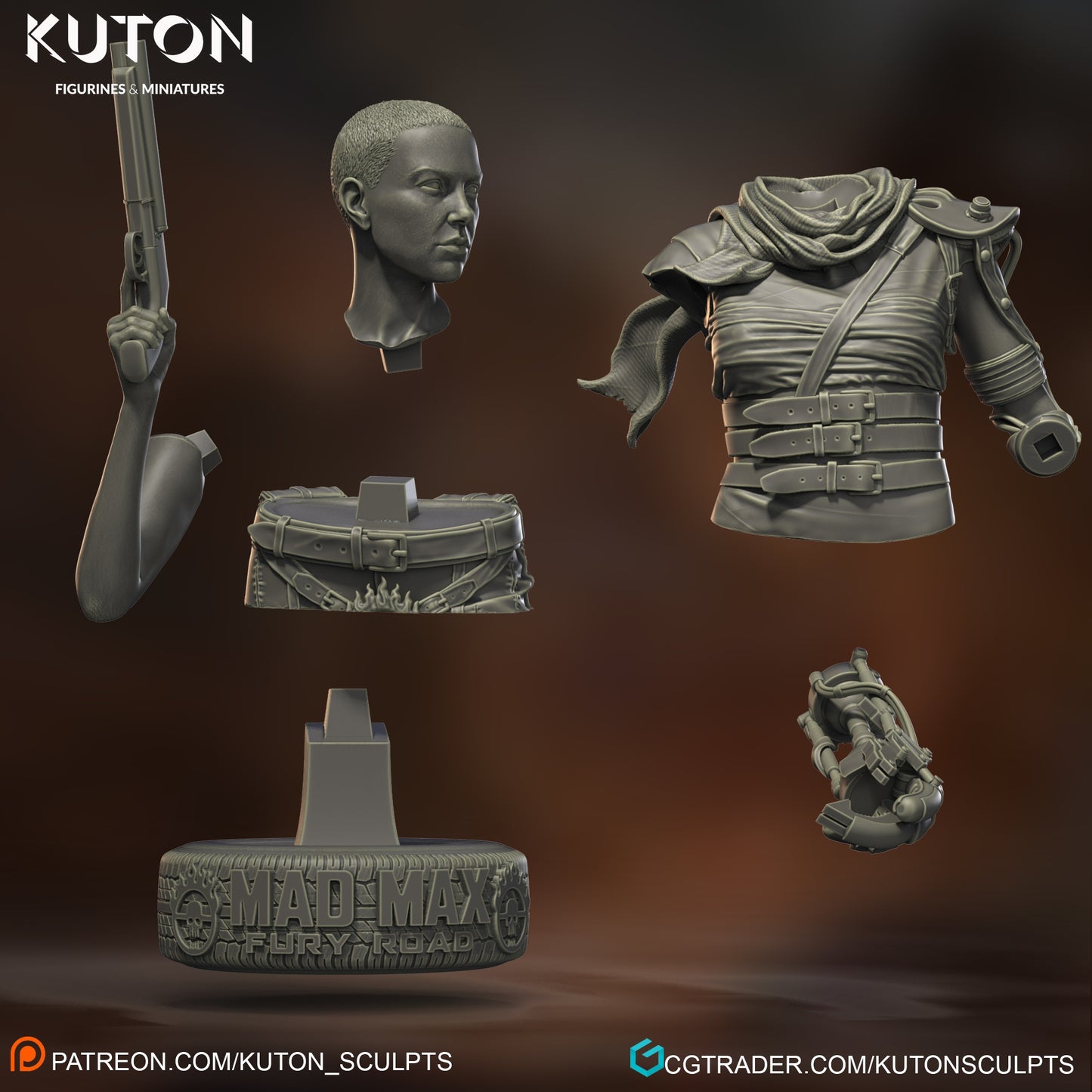 Furiosa (Mad Max) 3D Printed model 10th scale - 233mm - Fan Art