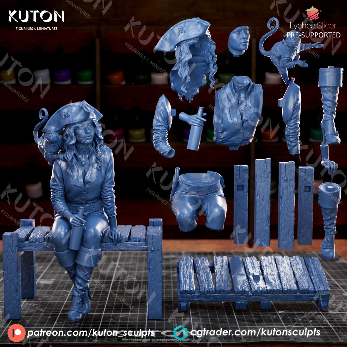 Captain Lyra 3D Printed model kit - 10th scale