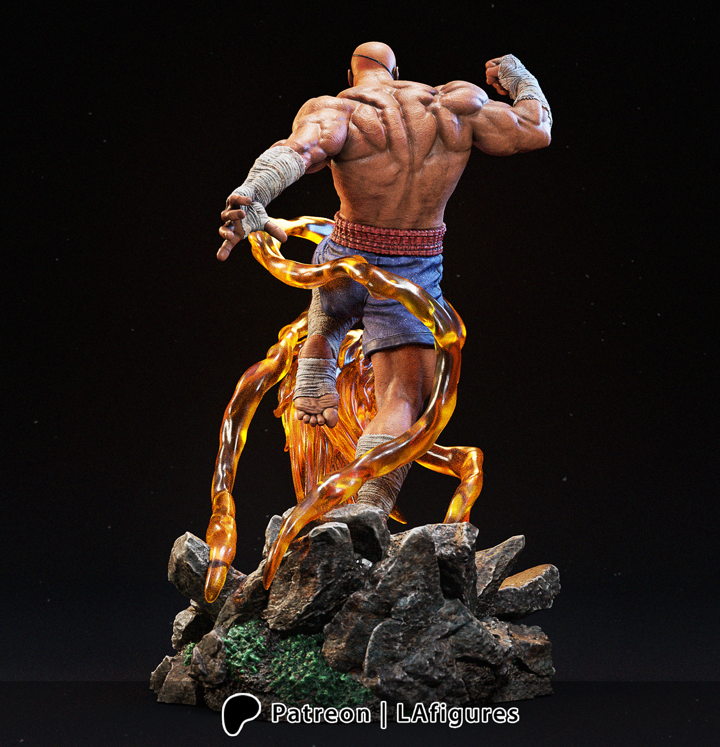 Sagat (Street Fighter) Statue - Fan Art 10 scale 3D Print Kit