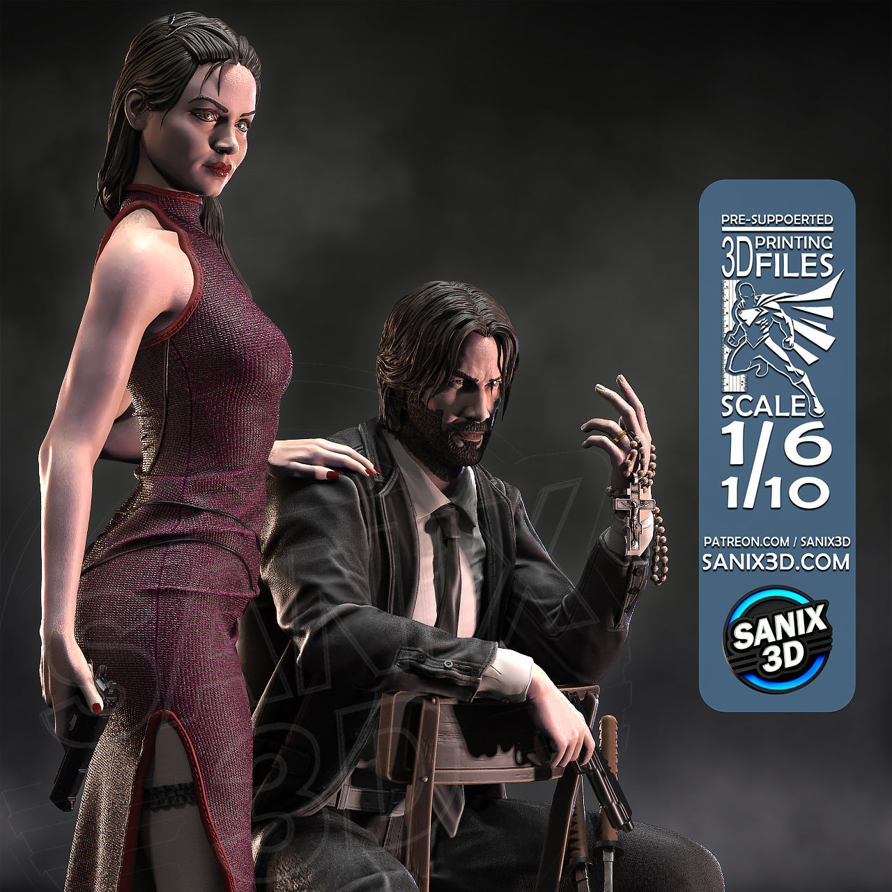 John & Eve (Ballerina) Fan Art - Sanix3D - 1:6 - 1:10 scale