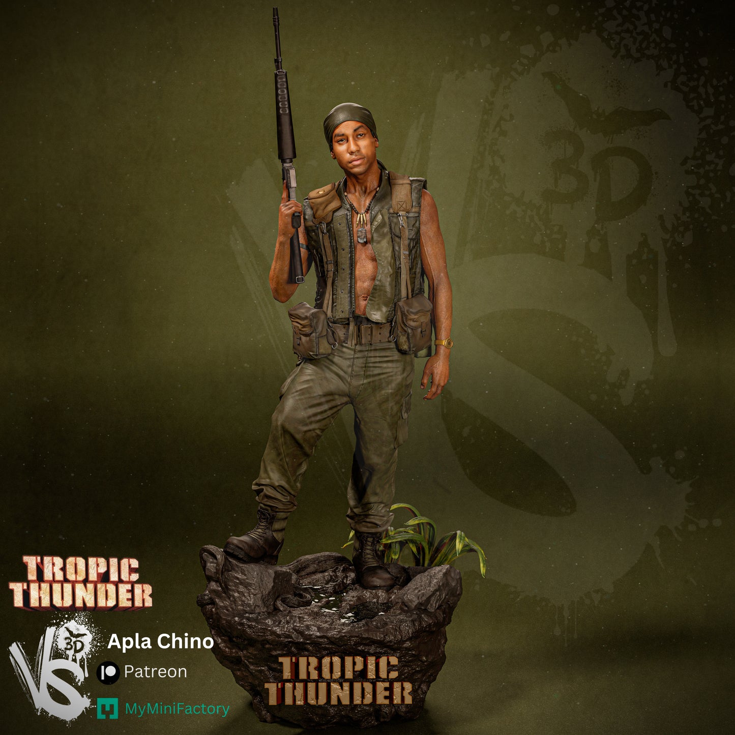 Alpa Chino (Tropic Thunder) - Unpainted and Unassembled 3D Print Kit