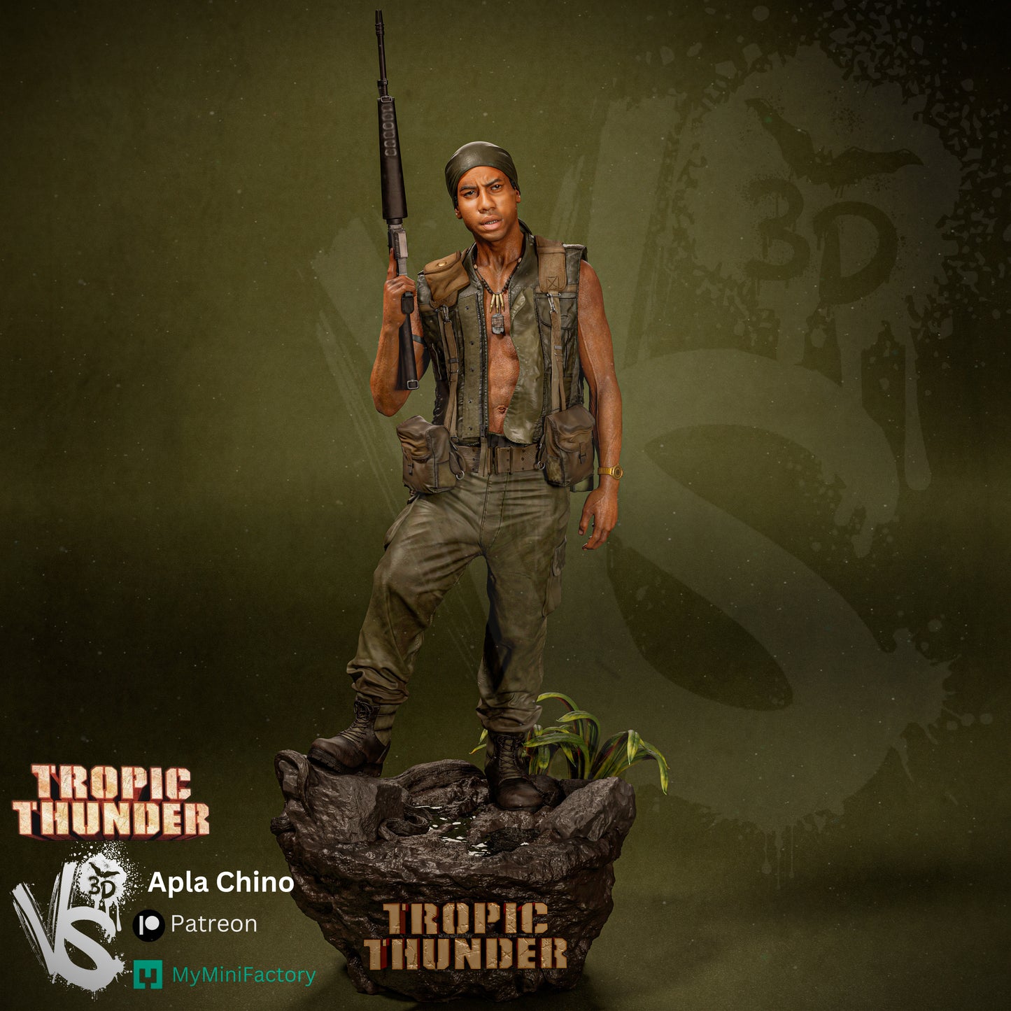 Alpa Chino (Tropic Thunder) - Unpainted and Unassembled 3D Print Kit