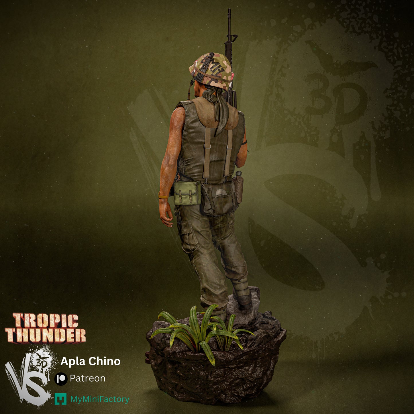 Alpa Chino (Tropic Thunder) - Unpainted and Unassembled 3D Print Kit