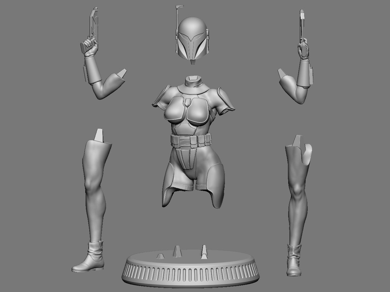 Bo Katan Kryze - 3D printed Statue Model kit