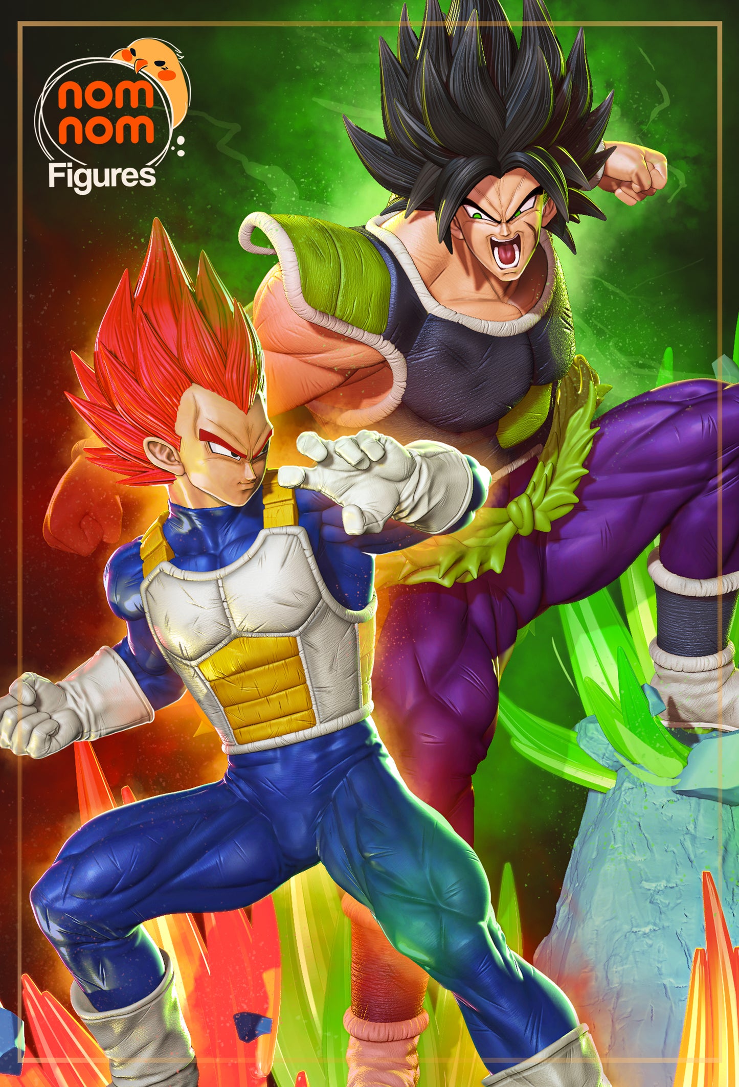 Vegeta vs Broly (Drangonball Z) - 3D Print - Model Kit - (Nom Nom)