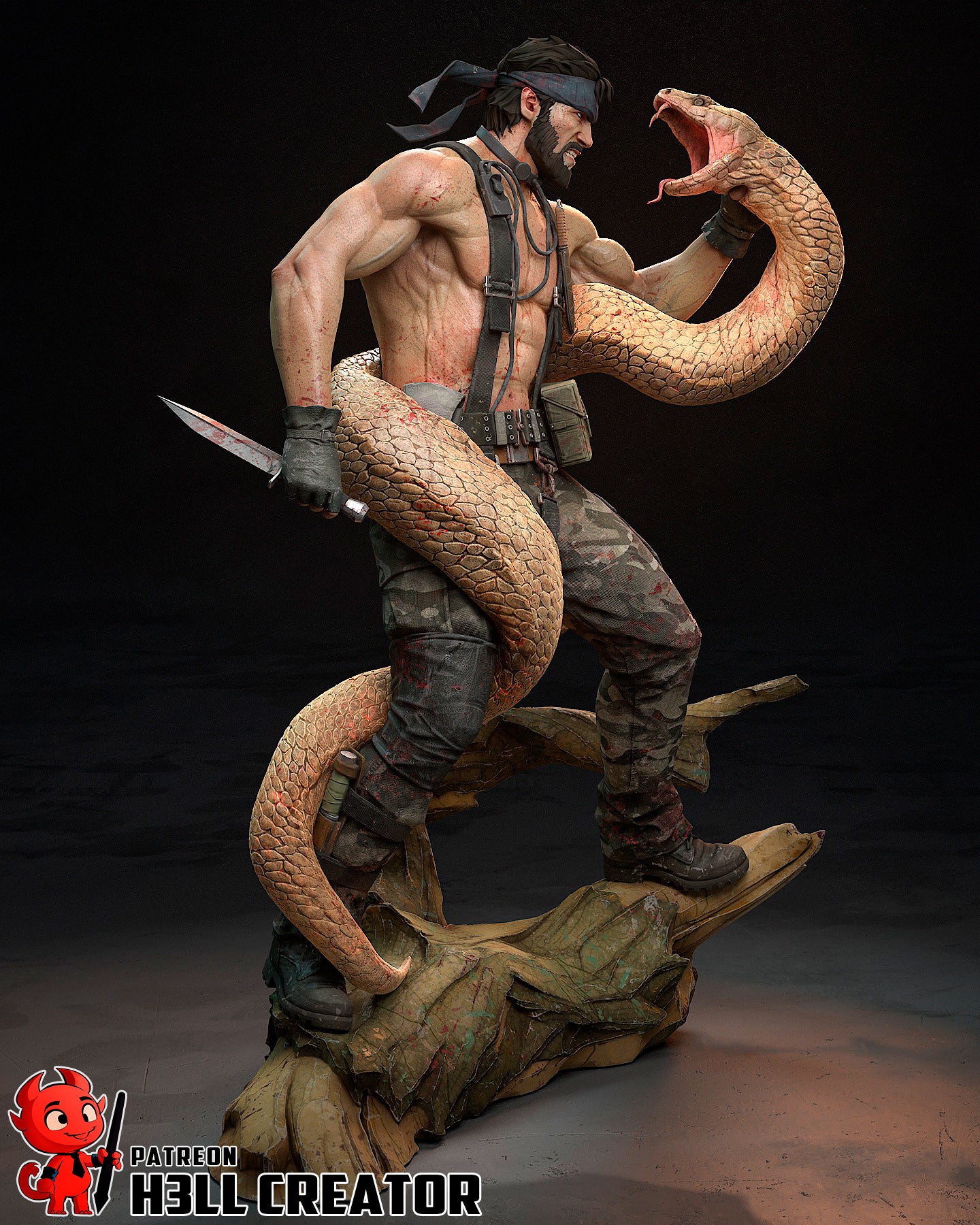 Big Boss (Metal Gear) 3d Printed Model Kit - 10 scale