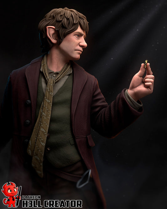 Bilbo Baggins - 3D Printed Statue / Bust - 10 Scale