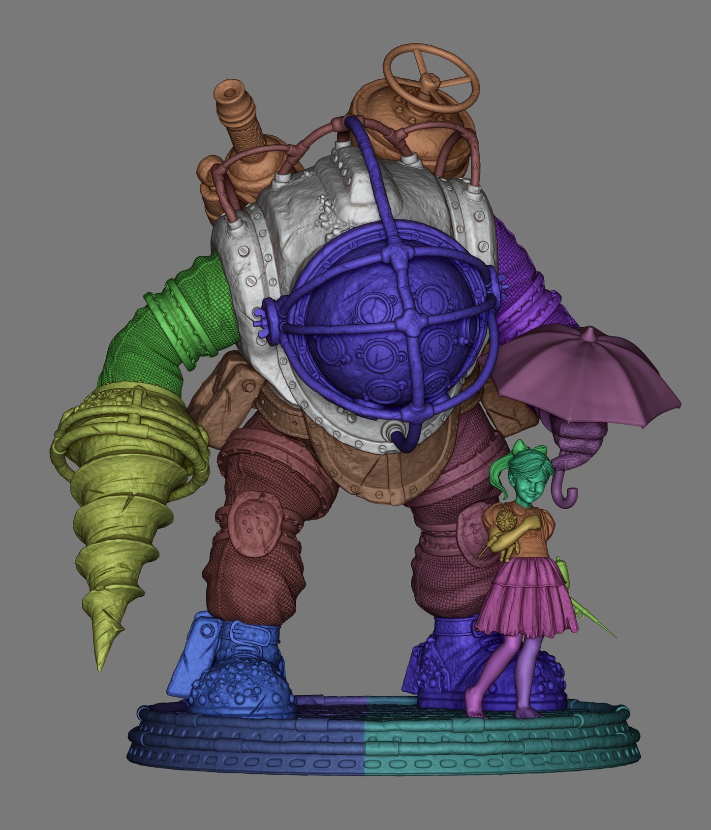Big Daddy and Little Sister (BioShock) - 3D Printed Model Kit - 1:6 scale