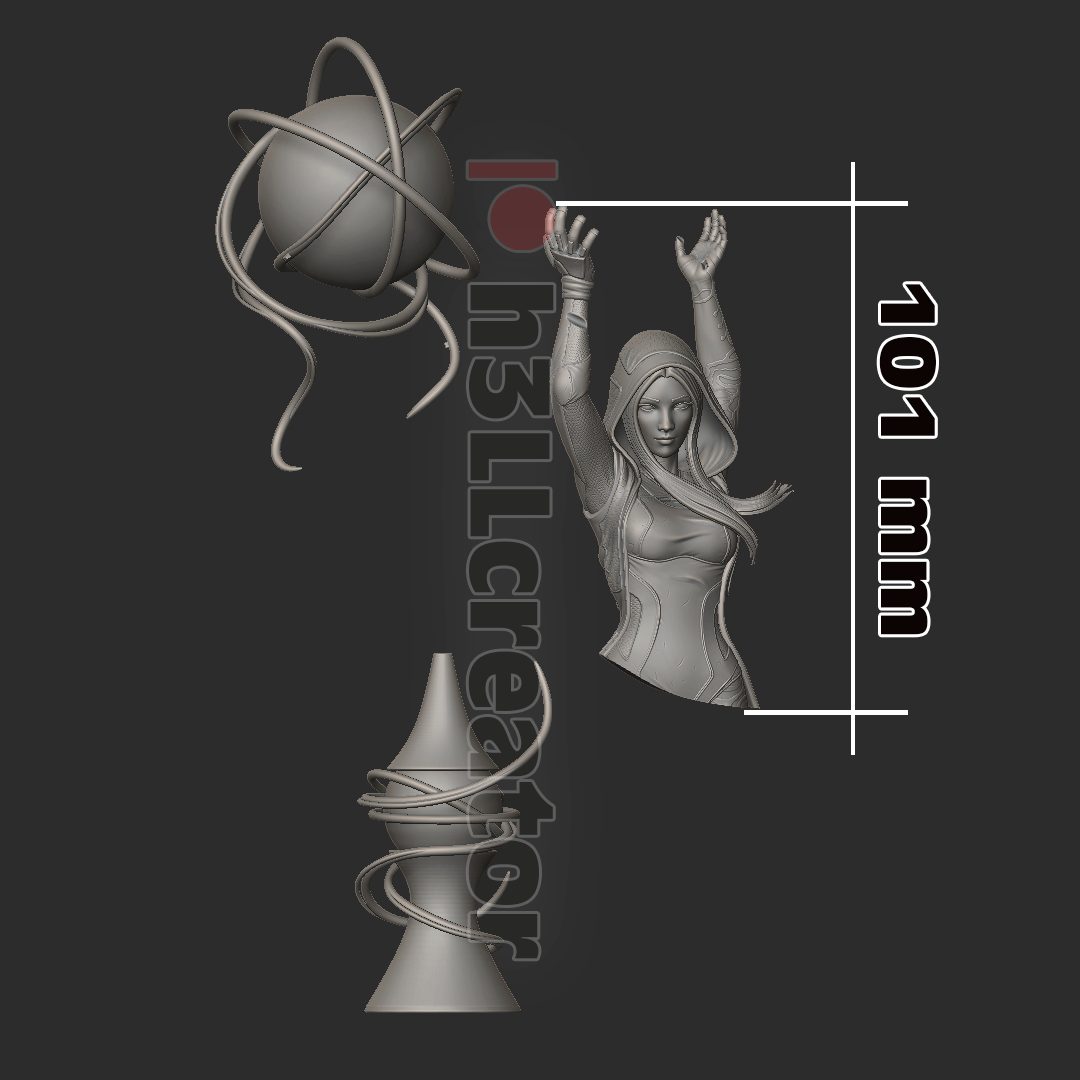 Maya - Borderlands 3D Printed Statue and Bust - Unpainted and Unassembled