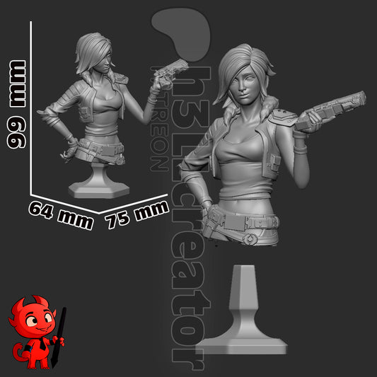 Lilith - Borderlands 3D Printed Statue / Bust - Unpainted and unassembled