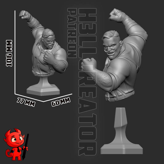 Punch Up - 3D Printed Model Statue/Bust - 10 Scale