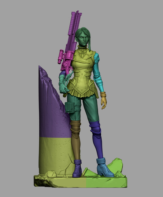 Caitlyn - Arcane - 3D Printed Model Statue 9 Scale and 6 Scale