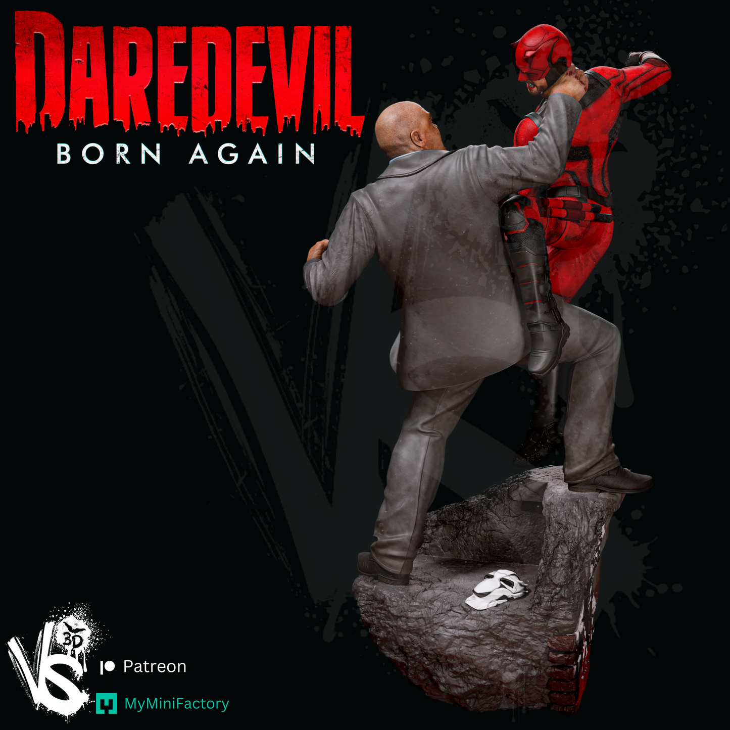 Daredevil vs Kingpin Diorama- 3D Print Kit - Fan Art