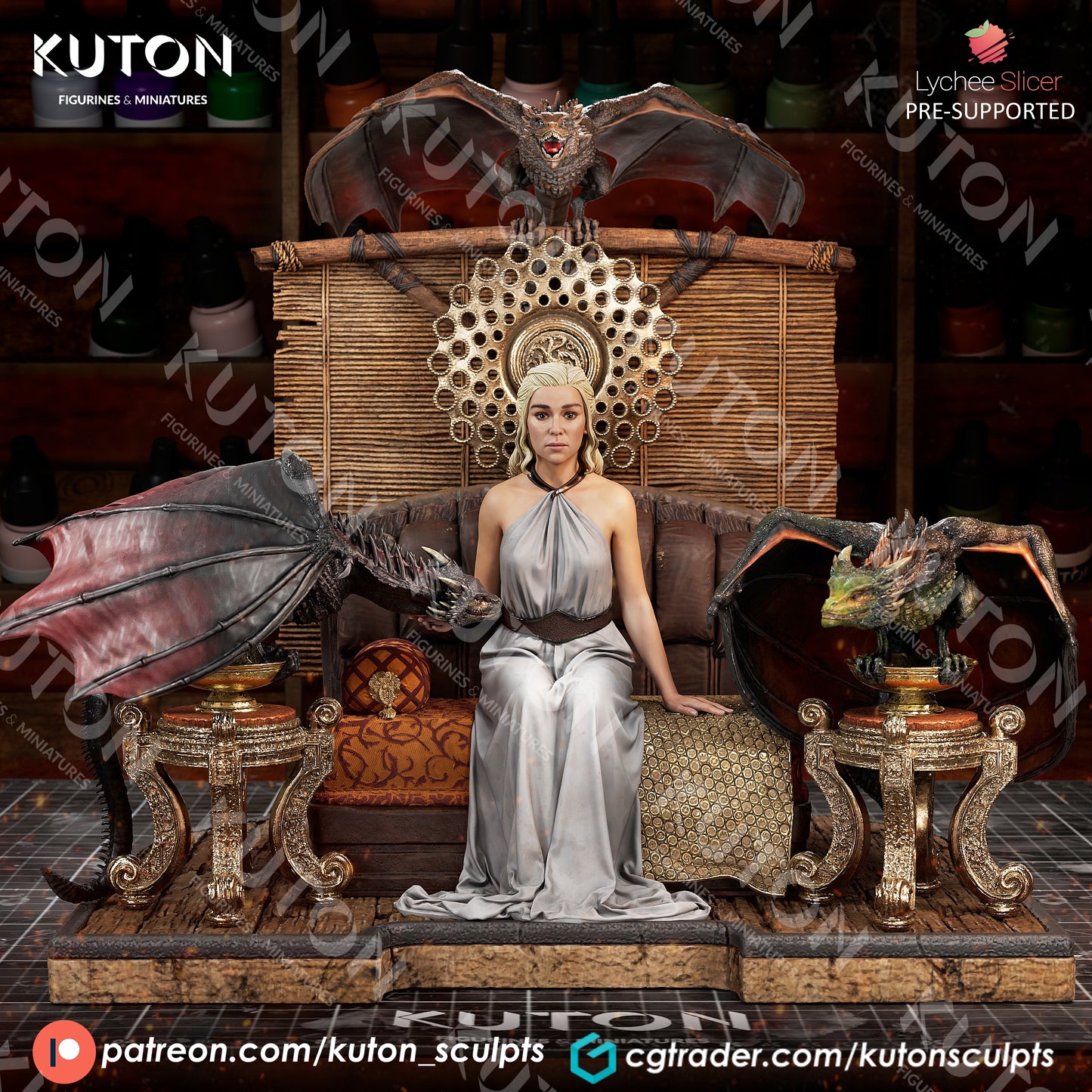 Daenerys Targaryen (Game of Thrones) 3D Printed model 10th scale