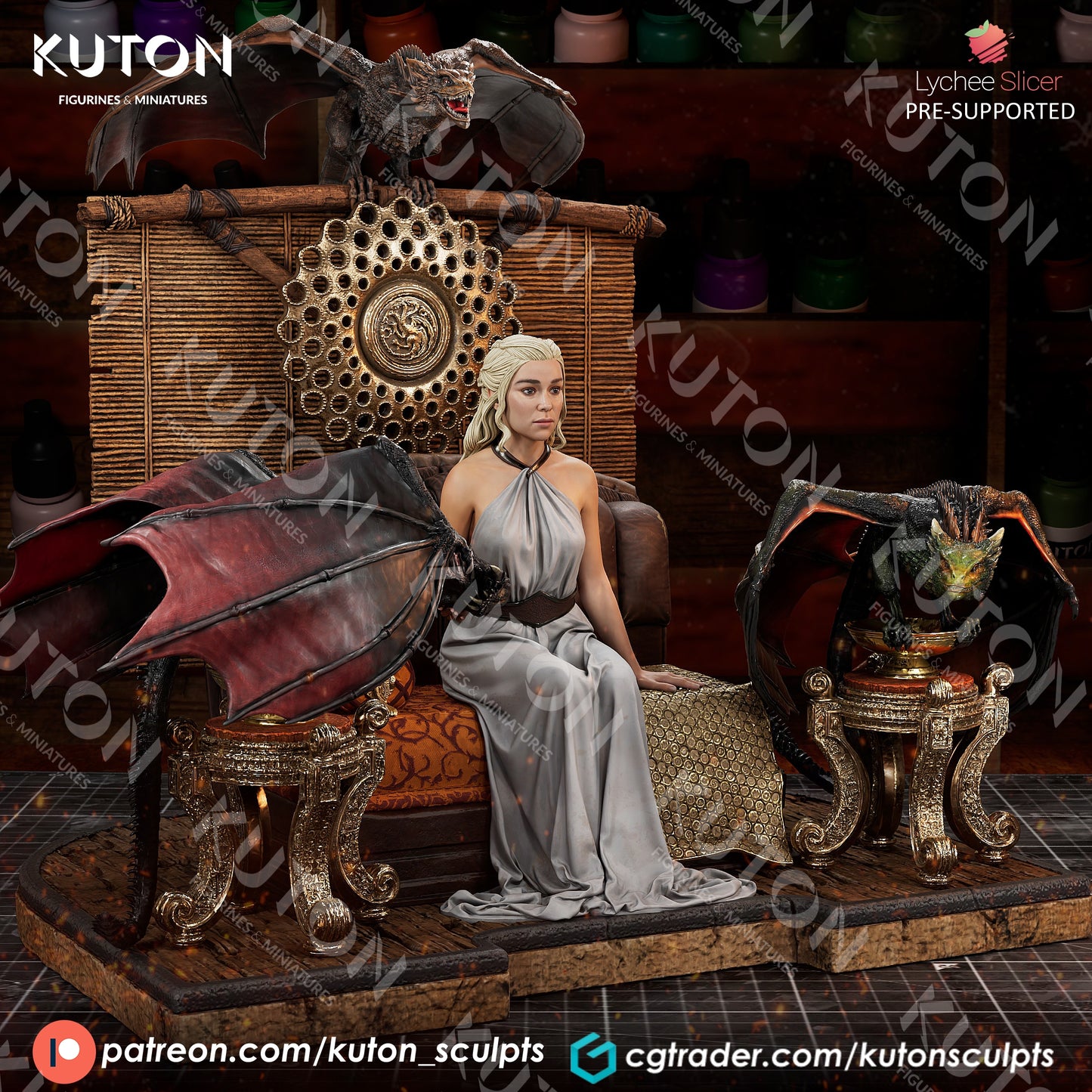 Daenerys Targaryen (Game of Thrones) 3D Printed model 10th scale
