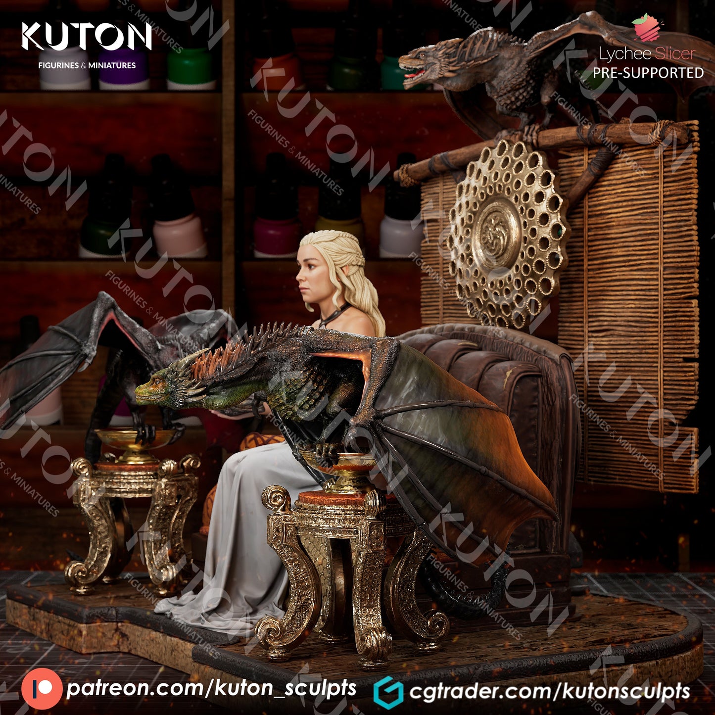 Daenerys Targaryen (Game of Thrones) 3D Printed model 10th scale