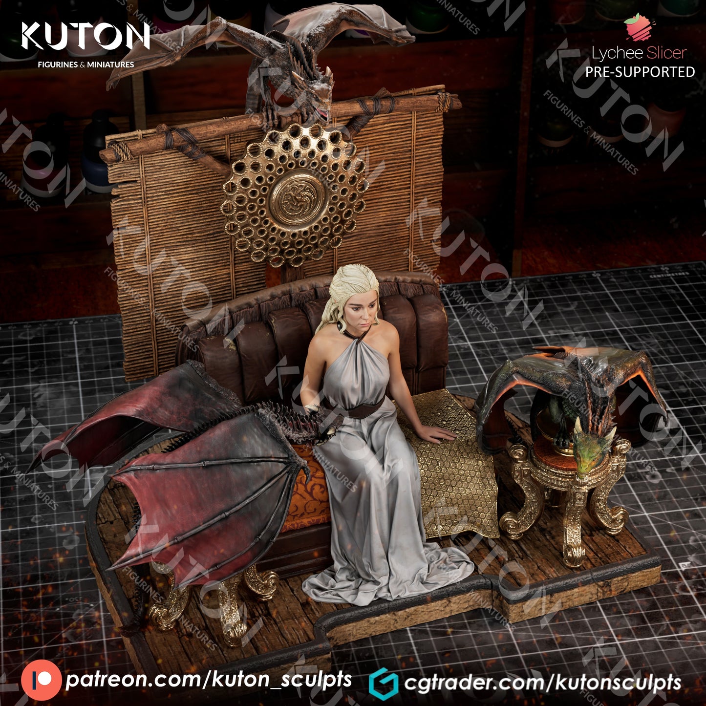 Daenerys Targaryen (Game of Thrones) 3D Printed model 10th scale