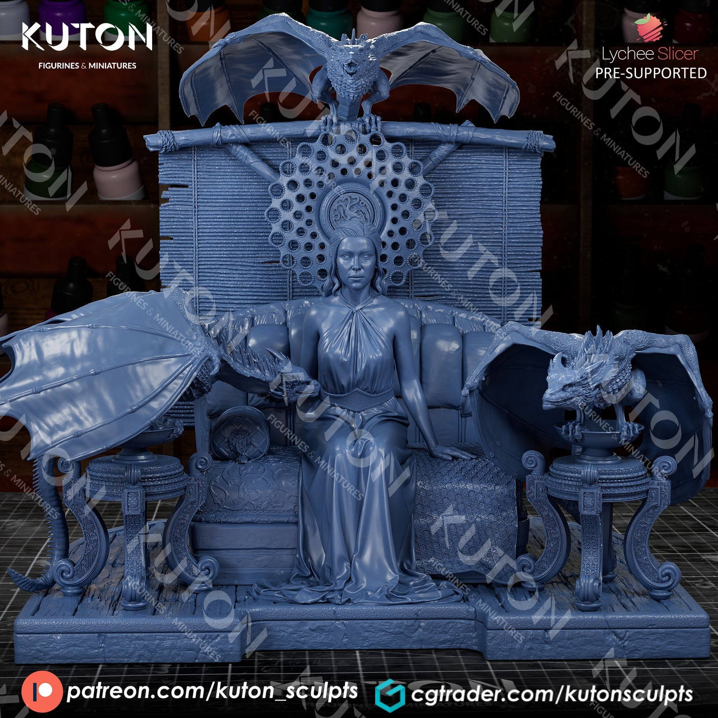 Daenerys Targaryen (Game of Thrones) 3D Printed model 10th scale